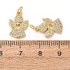 Brass Micro Pave Clear Cubic Zirconia Charms CU-E003-13G-B-3