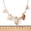 Ocean Natural Mixed Shell & Round White Shell Pearl Beaded Necklaces for Women NJEW-TA00249-4
