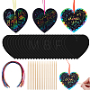 DIY Valentine's Day Heart Scratch Art AJEW-WH0308-909-1