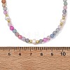 Dyed & Heated Faceted Round Natural Agate and Cultured Freshwater Pearl Beaded Necklaces for Women NJEW-JN06240-03-4