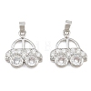 Brass Micro Pave Clear Cubic Zirconia Pendants CU-CBABDE1-12P-1