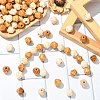 100Pcs 2 Colors Bicone Unfinished Natural Wood Beads WOOD-CJ0002-71-6