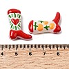 Boot Baking Paint Glass Enamel  Beads LAMP-C020-02-01-3