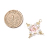 Glass Seed Beaded Star Pendants PALLOY-MZ01165-01-2