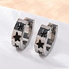 304 Stainless Steel with Enamel Earrings EJEW-M001-20A-P-1