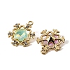 UV Plating Alloy Glass Pendants FIND-K032-02G-2