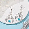Antique Silver Alloy Star & Moon Dangle Earrings EJEW-JE05637-05-2
