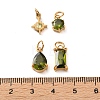 4Pcs 4 Styles 304 Stainless Steel & Glass Pendants GL-CBAC8BB-01G-08-3