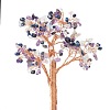 Natural & Synthetic Gemstone Chips with Brass Wrapped Wire Money Tree on Ceramic Vase Display Decorations DJEW-B007-02D-2