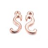 Rose Gold Plated Alloy Letter Pendants X-PALLOY-J718-01RG-S-1