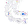 Transparent Electroplate Glass Beads Strands EGLA-N023-6x8mm-A01-3