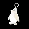 Natural White Shell & Crystal Rhinestone Pendants SH-CBAC52B-01F-1