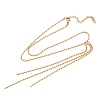 304 Stainless Steel Ball Chain Tassel Y Necklaces for Women NJEW-Z104-01G-3