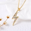 Brass Micro Pave Colorful Cubic Zirconia Pendant Necklaces for Women NJEW-D305-03G-03-1