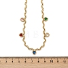 304 Stainless Steel Rope Chain Colorful Cubic Zirconia Tassel Necklaces for Women NJEW-V015-01G-A-2