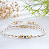 Brass Enamel Evil Eye Beaded Braided Bracelets FU6663-4-1