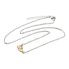 Brass Pave Cubic Zirconia Rectangle and Heart Pendant Cable Chain Necklaces KK-CBAB173-04P-05-4