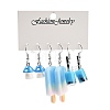 3 Styles Summer Mushroom & Ice Cream & Drink Acrylic Dangle Earring Sets for Women EJEW-F336-01C-1