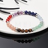 Natural Mixed Gemstone Round Beaded Stretch Bracelets BJEW-JB09399-3