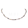 Natural Mixed Gemstone Faceted Round Beaded Necklaces for Women NJEW-JN06284-3