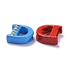 Spray Painted Zinc Alloy Slide Charms ALRI-WH0005-13D-3