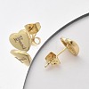 Rack Plating Brass Micro Pave Clear Cubic Zirconia Stud Earrings EJEW-K299-01G-T-3