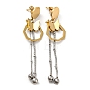 Vacuum Plating Two Tone 304 Stainless Steel 3D Butterfly Dangle Stud Earrings EJEW-D083-06GP-1