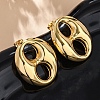 Oval 304 Stainless Steel Stud Earrings EJEW-A125-79B-G-2