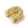 Brass Micro Pave Clear Cubic Zirconia Charms ZIRC-C009-01G-U-2