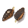 Natural Tiger Eye Carved Pendants G-H357-04G-03-3