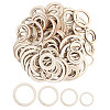 CHGCRAFT 150Pcs 4 Style Unfinished Wood Linking Rings WOOD-CA0001-76-1