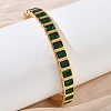 304 Stainless Steel & Cubic Zirconia Cuff Bangles for Women BJEW-T031-01C-3