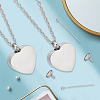 2Pcs Stainless Steel Heart Cinerary Casket Pendant Necklaces NJEW-CN0001-25-7