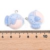 Flocking Opaque Resin Pendants RESI-P053-03A-P-3