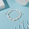 Natural Cowrie Shell Braided Beaded Anklets AJEW-AN00516-01-2