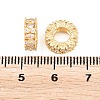 Brass Micro Pave Clear Cubic Zirconia European Beads KK-B186-20G-3