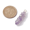 Natural Amethyst Double Terminal Pointed Pendants PALLOY-JF02673-01-3