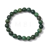 Round Natural African Jade Beads Stretch Bracelets for Women BJEW-JB11404-2
