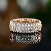 Brass Micro Pave Clear Cubic Zirconia Finger Rings for Women FS-WG796B2-08-2