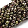 Natural Dragon Blood Jasper Round Beads Strands G-P075-04-10mm-1