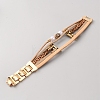 PU Leather & Alloy Rhinestone Watch Band with ABS Imitation Plastic Pearl & Flower Charm FIND-SZC0007-26A-2
