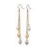 Natural Cultured Freshwater Pearl Tassel Dangle Earrings EJEW-JE07381-02-3
