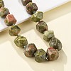 Natural Unakite Nuggets Beaded Necklaces for Women Men NJEW-K388-01U-3