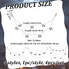 4Pcs 4 Styles Brass Double Layer Chains for Jeans Pants with Alloy Butterfly Charms AJEW-GO00011-2