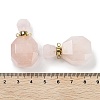 Natural Rose Quartz Perfume Bottle Pendants G-Q163-10G-03-3