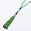 Nylon Tassel Pendant Necklace NJEW-E471-01B-2