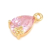 Brass Micro Pave Cubic Zirconia Charms KK-D265-01A-G-2