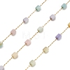 Handmade 304 Stainless Steel Dyed Shell Beads Cube Link Chains CHS-B011-03C-G-1