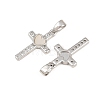 Brass Micro Pave Clear Cubic Zirconia Pendants CU-CBAA571-17P-2