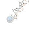 Iron Spiral & Glass Octagon & Teardrop Hanging Suncatchers HJEW-F025-01G-02-3